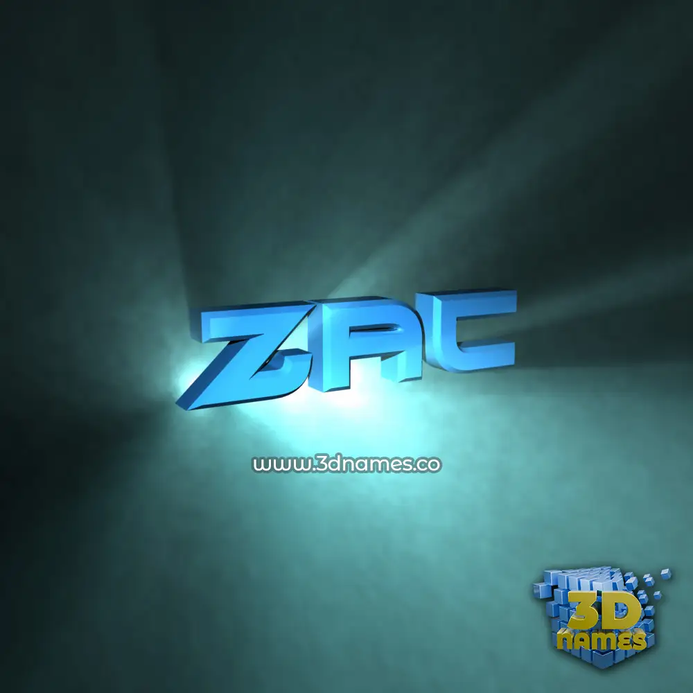 zac in Light Shine style - 3D name wallpaper