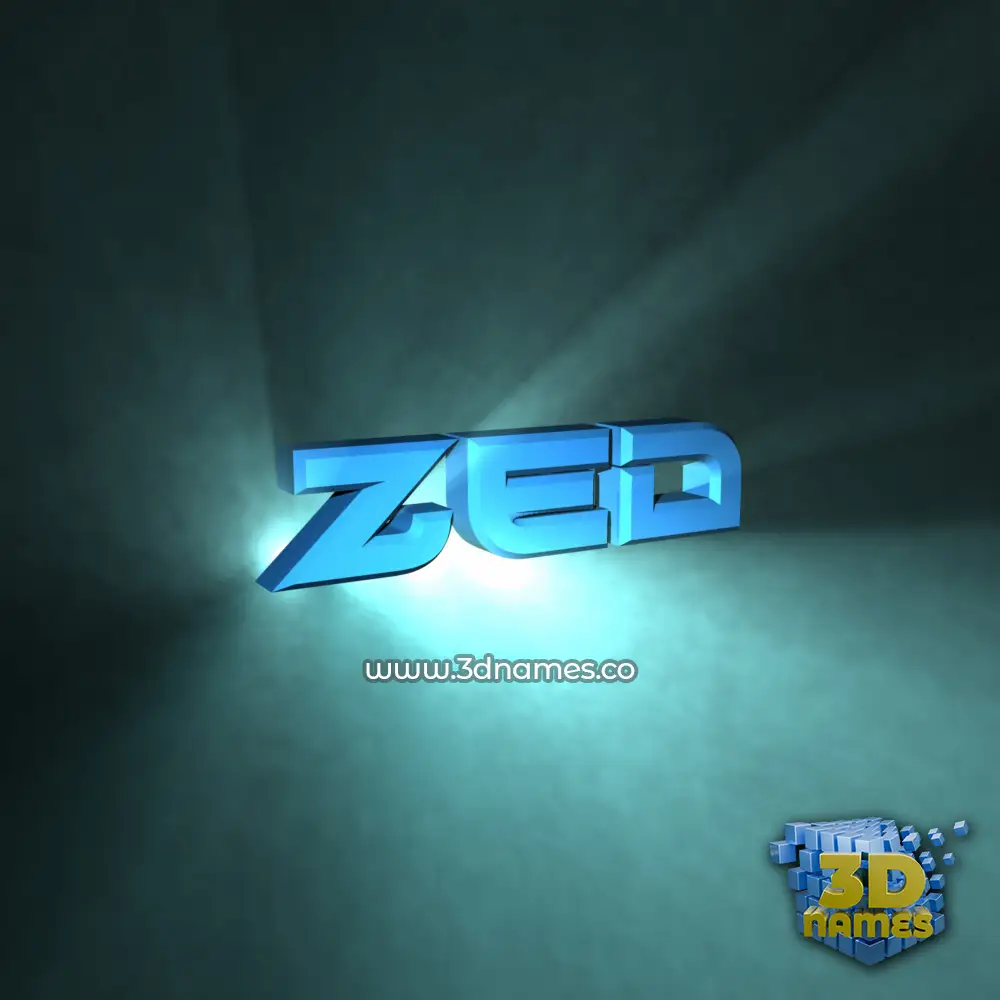 zed in Light Shine style - 3D name wallpaper
