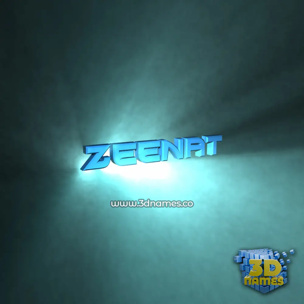 zeenat in Light Shine style - 3D name wallpaper