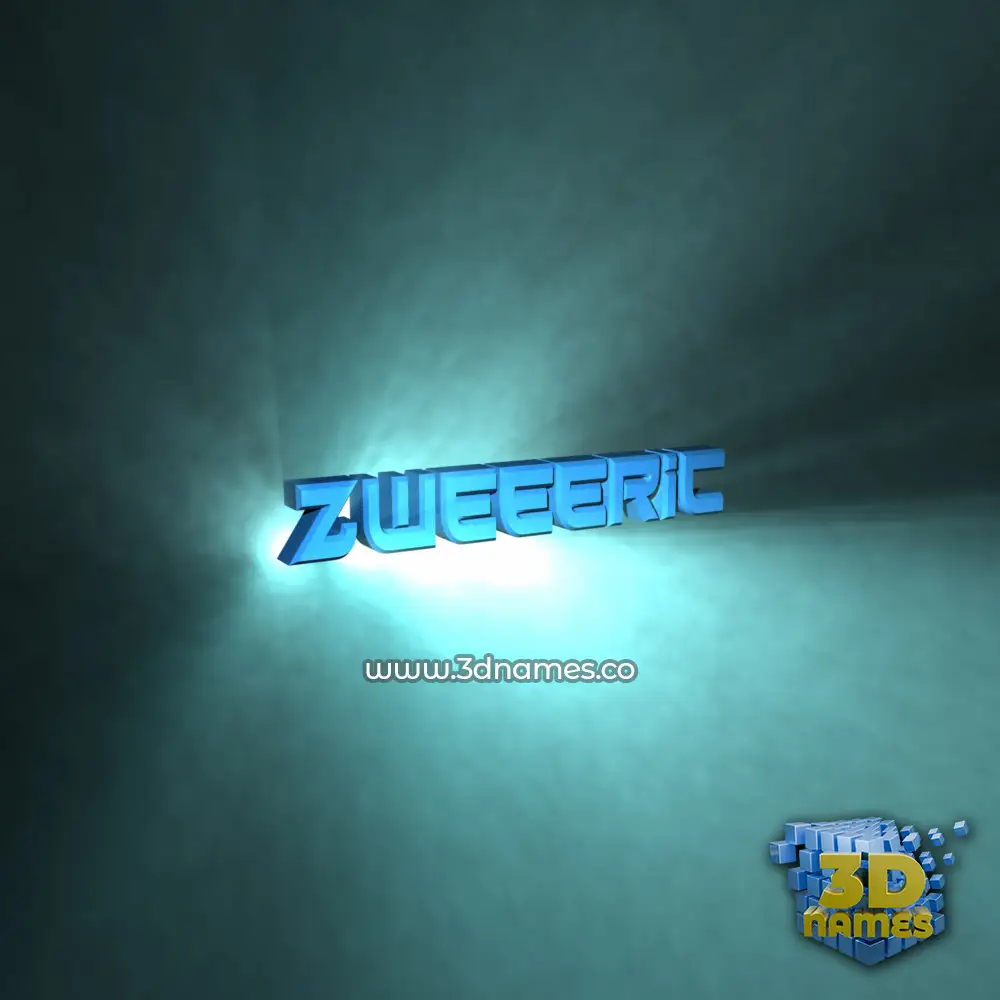 zweeeric in Light Shine style - 3D name wallpaper