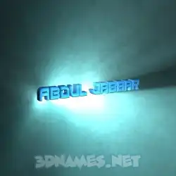 abdul jabbar in Light Shine style - 3D name wallpaper