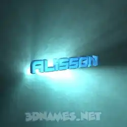 alisson in Light Shine style - 3D name wallpaper