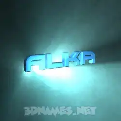 alka in Light Shine style - 3D name wallpaper