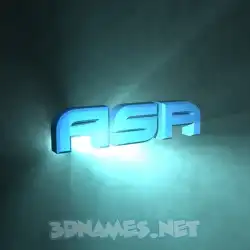 asa in Light Shine style - 3D name wallpaper