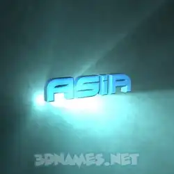 asia in Light Shine style - 3D name wallpaper