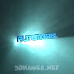 autumngirl in Light Shine style - 3D name wallpaper