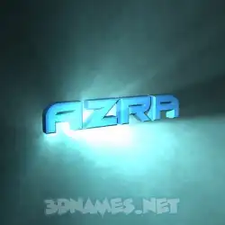 azra in Light Shine style - 3D name wallpaper