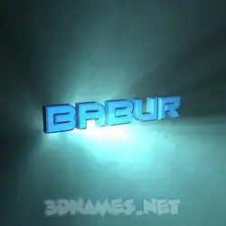 babur in Light Shine style - 3D name wallpaper