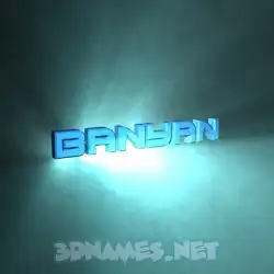 banyan in Light Shine style - 3D name wallpaper