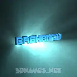 bashandy in Light Shine style - 3D name wallpaper