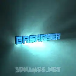 bashayer in Light Shine style - 3D name wallpaper