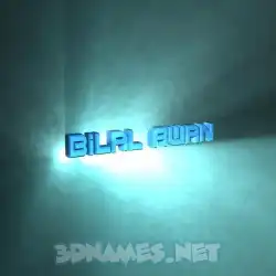 bilal awan in Light Shine style - 3D name wallpaper