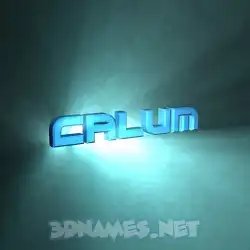 calum in Light Shine style - 3D name wallpaper