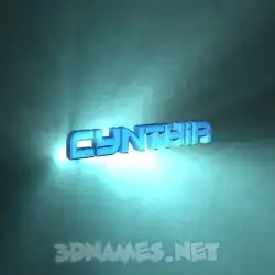 cynthia in Light Shine style - 3D name wallpaper