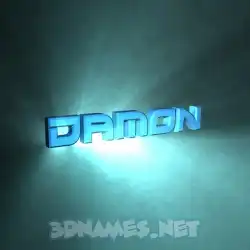 damon in Light Shine style - 3D name wallpaper
