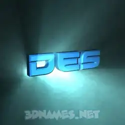 des in Light Shine style - 3D name wallpaper
