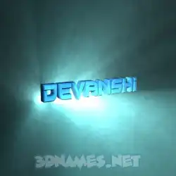 devanshi in Light Shine style - 3D name wallpaper
