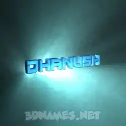 dhanush in Light Shine style - 3D name wallpaper