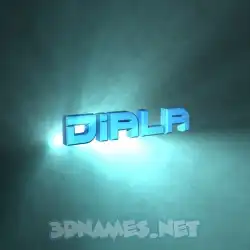 diala in Light Shine style - 3D name wallpaper
