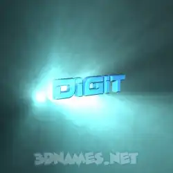 digit in Light Shine style - 3D name wallpaper