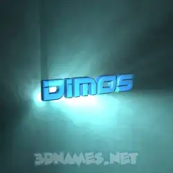 dimos in Light Shine style - 3D name wallpaper