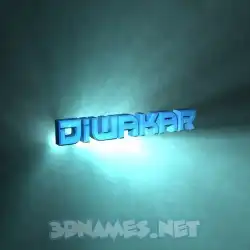 diwakar in Light Shine style - 3D name wallpaper