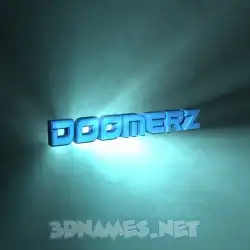 doomerz in Light Shine style - 3D name wallpaper