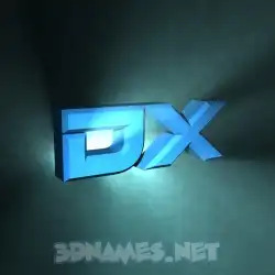 dx in Light Shine style - 3D name wallpaper