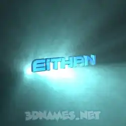 eithan in Light Shine style - 3D name wallpaper