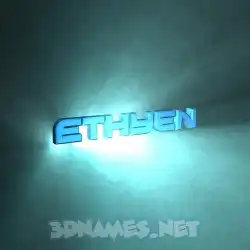 ethyen in Light Shine style - 3D name wallpaper