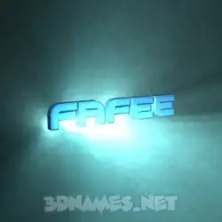 fafee in Light Shine style - 3D name wallpaper