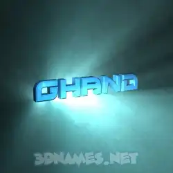 ghand in Light Shine style - 3D name wallpaper