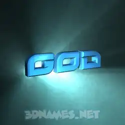 god in Light Shine style - 3D name wallpaper