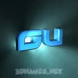 gu in Light Shine style - 3D name wallpaper