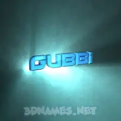 gubbi in Light Shine style - 3D name wallpaper