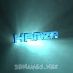 hamza in Light Shine style - 3D name wallpaper