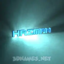 hazman in Light Shine style - 3D name wallpaper