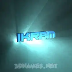 ikram in Light Shine style - 3D name wallpaper