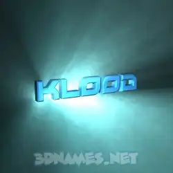 klood in Light Shine style - 3D name wallpaper