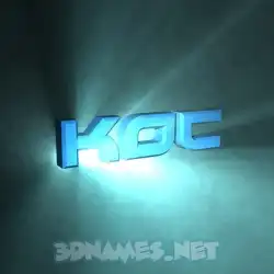 koc in Light Shine style - 3D name wallpaper