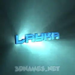 layka in Light Shine style - 3D name wallpaper