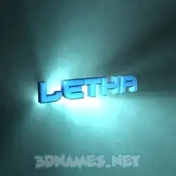 letha in Light Shine style - 3D name wallpaper