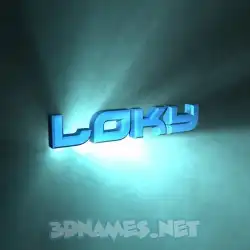 loky in Light Shine style - 3D name wallpaper
