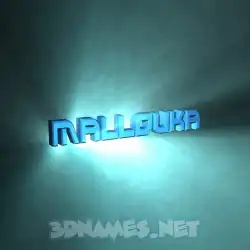 mallouka in Light Shine style - 3D name wallpaper