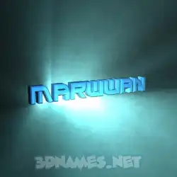 marwwan in Light Shine style - 3D name wallpaper