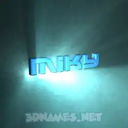 miky in Light Shine style - 3D name wallpaper