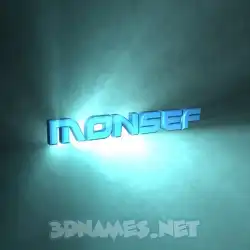 monsef in Light Shine style - 3D name wallpaper
