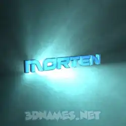 morten in Light Shine style - 3D name wallpaper
