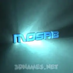 mosab in Light Shine style - 3D name wallpaper