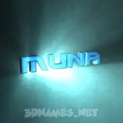 muna in Light Shine style - 3D name wallpaper